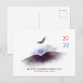 Happy Independence Day Waterverf Eagle Mountains Briefkaart (Voorkant / Achterkant)