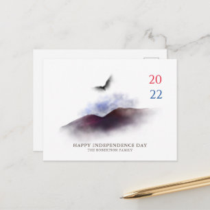 Happy Independence Day Waterverf Eagle Mountains Briefkaart