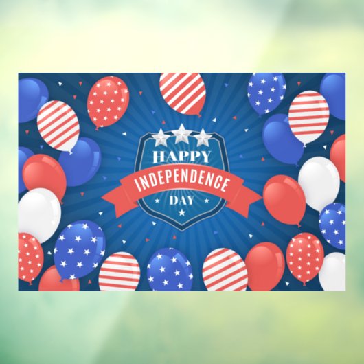 Happy Independence Day Window Cling Raamsticker (Vel 3)