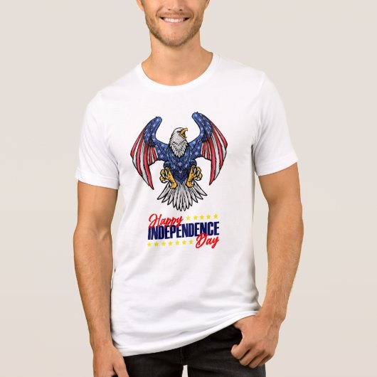 Happy Independence day with eagle Tri-Blend Shirt (Voorkant)