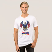 Happy Independence day with eagle Tri-Blend Shirt (Voorkant volledig)