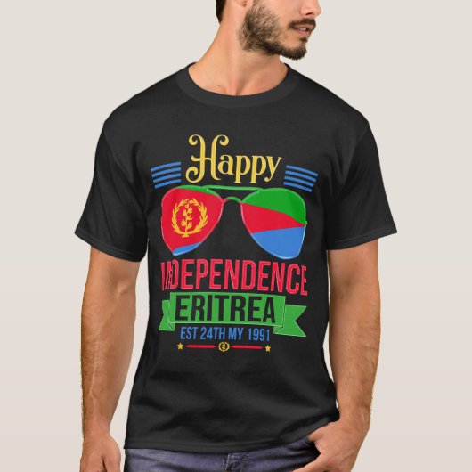 Happy Independence Eritrea, Eritrese vlagpremier T-shirt (Voorkant)