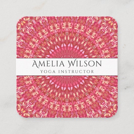 Happy Indian Summer Mandala Vierkante Visitekaartje (Voorkant)