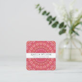 Happy Indian Summer Mandala Vierkante Visitekaartje (Staand voorkant)