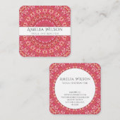 Happy Indian Summer Mandala Vierkante Visitekaartje (Voorkant / Achterkant)