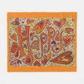 Happy Inspirerend Custom Fleece Throw Blanket (Voorkant (Horizontaal))