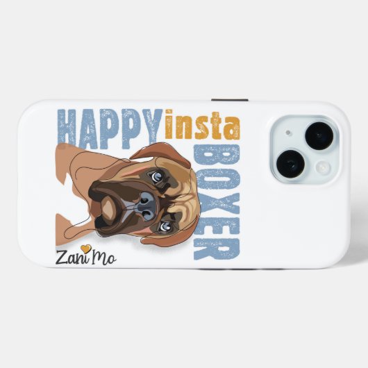 Happy Insta Boxer - Zani Mo Hond Case-Mate iPhone Case (Achterkant (horizontaal))