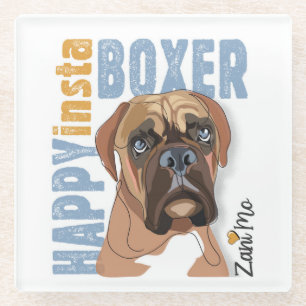 Happy Insta Boxer - Zani Mo Hond Glazen Onderzetter
