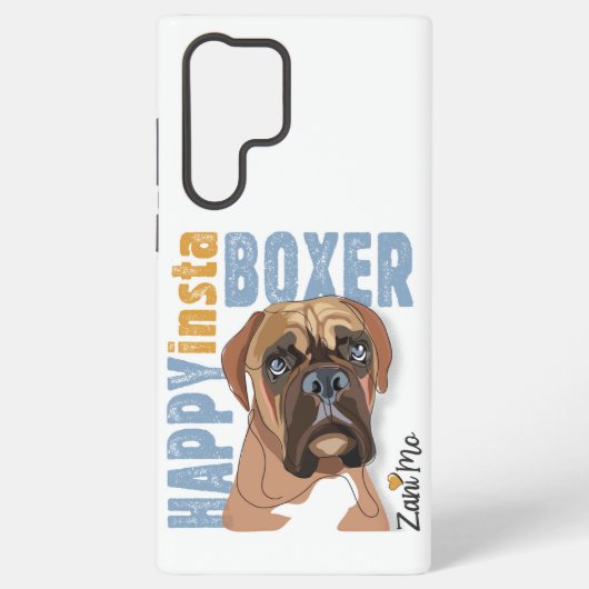 Happy Insta Boxer - Zani Mo Hond Samsung Galaxy Hoesje (Achterkant)