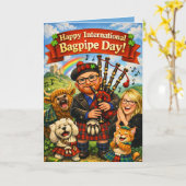 Happy International Bagpipe Day March 10th Card Kaart (Gele Bloem)
