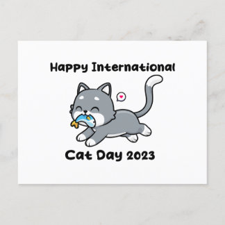 Happy International Cat Day 2023 Briefkaart