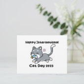 Happy International Cat Day 2023 Briefkaart (Staand voorkant)