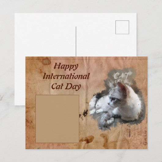 Happy International Cat Day Briefkaart (Voorkant / Achterkant)
