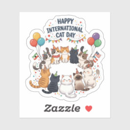 Happy International Cat Day – Schattige feest Sticker