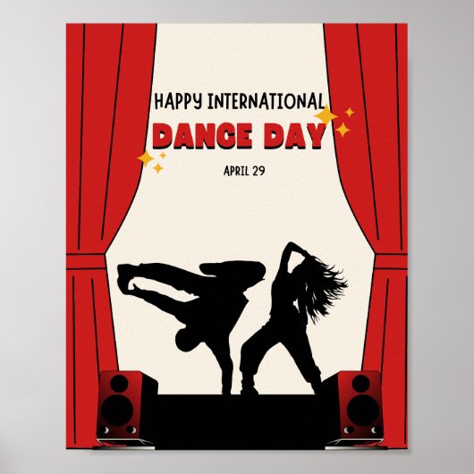 Happy International Dance Day | Werelddansdag Poster (Voorkant)