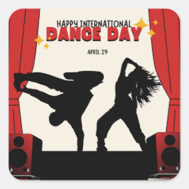 Happy International Dance Day | Werelddansdag Vierkante Sticker