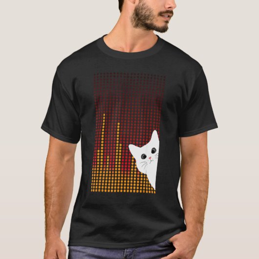 happy International Day Dot with sweety white cat T-shirt (Voorkant)