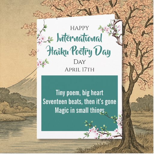Happy International Haiku Day! April 17th Kaart