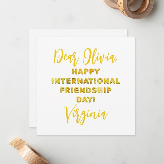 Happy International Notitiekaartje (Voorkant / Achterkant in situ)