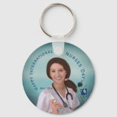 Happy International Nurses Day met een verpleegste Sleutelhanger (Voorkant)