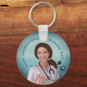 Happy International Nurses Day met een verpleegste Sleutelhanger (Voorkant)