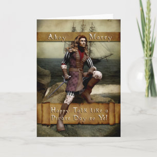 Happy International Talk als een Pirate Day Blank Kaart