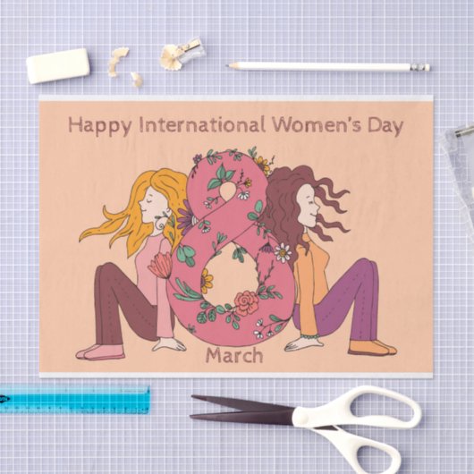 Happy International Women's Day (8 March) Tissuepapier (Craft)