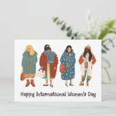 Happy International Women's Day Feestdagenkaart (Staand voorkant)