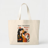Happy International Women's Day Grote Tote Bag (Voorkant)
