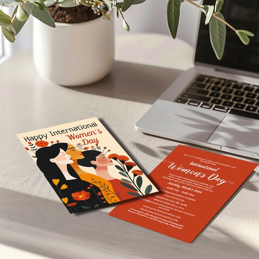 Happy International Women's Day Invitation Kaart