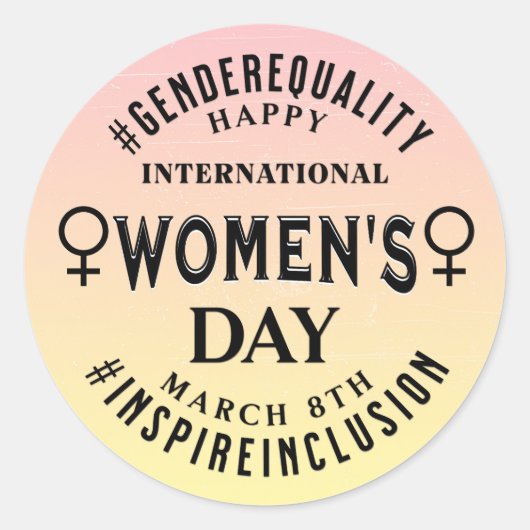 Happy International Women's Day | March 8th Ronde Sticker (Voorkant)