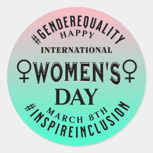 Happy International Women's Day | March 8th Ronde Sticker (Voorkant)