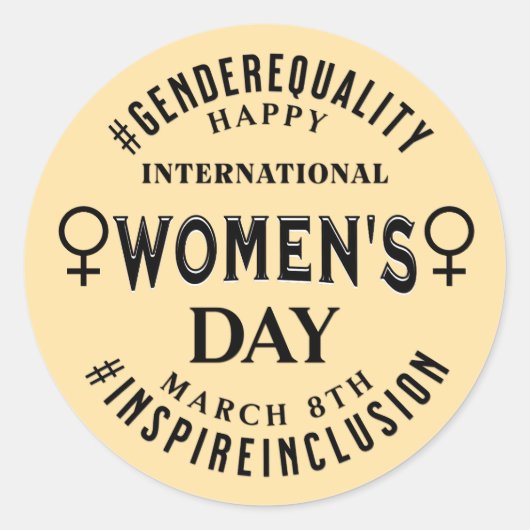 Happy International Women's Day | March 8th Ronde Sticker (Voorkant)
