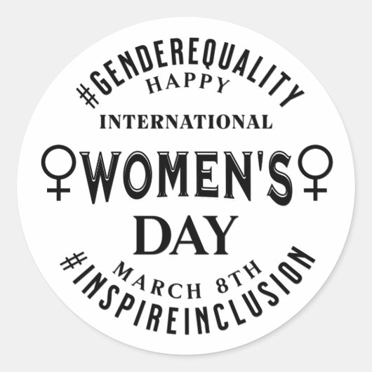 Happy International Women's Day | March 8th Ronde Sticker (Voorkant)