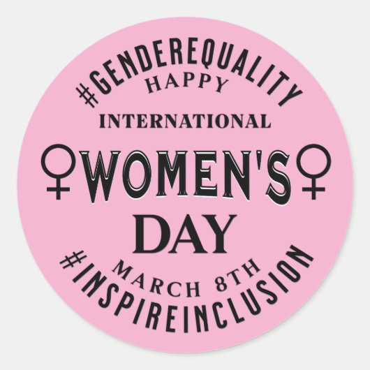 Happy International Women's Day | March 8th Ronde Sticker (Voorkant)