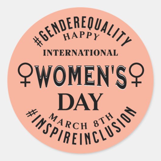 Happy International Women's Day | March 8th Ronde Sticker (Voorkant)