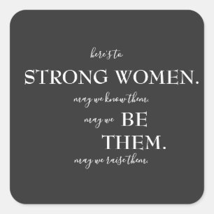 Happy International Women's Day T-Shirt Wooden Box Vierkante Sticker