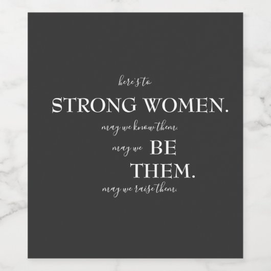 Happy International Women's Day T-Shirt Wooden Box Wijn Etiket (Enkel label)