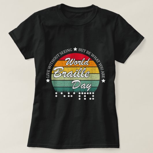 Happy International World Braille Day 2022  T-shirt (Design voorkant)