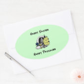 Happy Interreligieuze Pasen en Passover Ovale Sticker (Envelop)
