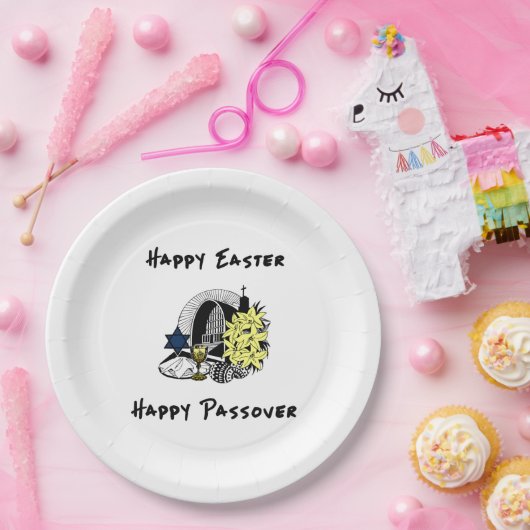 Happy Interreligieuze Pasen en Passover Papieren Bordje (Feest)