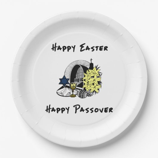 Happy Interreligieuze Pasen en Passover Papieren Bordje (Voorkant)