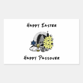 Happy Interreligieuze Pasen en Passover Rechthoekige Sticker