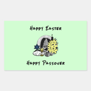 Happy Interreligieuze Pasen en Passover Rechthoekige Sticker