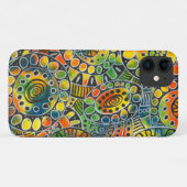 Happy iPhone Acrylhandbeschilderde cirkels Modern Case-Mate iPhone Case (Achterkant (horizontaal))