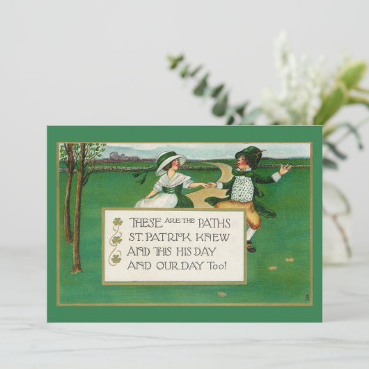 Happy  Irish Children St. Patrick's Day Feestdagenkaart (Staand voorkant)