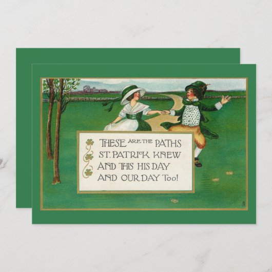 Happy  Irish Children St. Patrick's Day Feestdagenkaart (Voorkant / Achterkant)