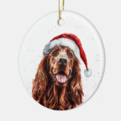 Happy Irish Setter Dog Christmas Personalized Keramisch Ornament (Links)