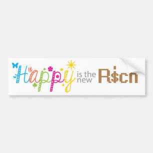 Happy is de nieuwe Rich Bumpersticker