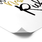 Happy is het nieuwe rijke citaat zwart/goud poster (Hoek)